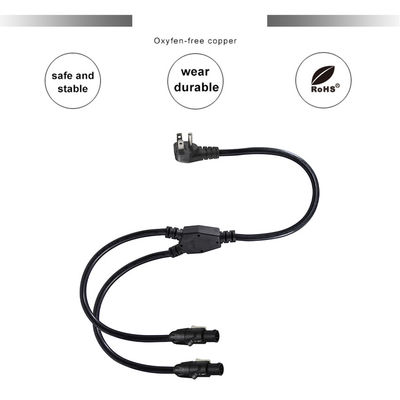 PowerCON Y Splitter Cable NEMA 5-15P naar Dual PowerCON Out 1 man tot 2 vrouw voor podiumverlichting en audiotoestellen
