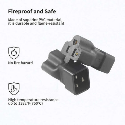 NEMA 5-15R tot IEC 320 C20 Converter Plug Adapter voor datacentrum/industrieel gebruik, 250V 15A Duurzame voedingsconnector