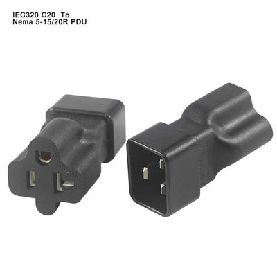 NEMA 5-15R tot IEC 320 C20 Converter Plug Adapter voor datacentrum/industrieel gebruik, 250V 15A Duurzame voedingsconnector