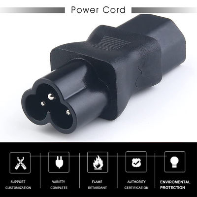 High-Current Universal C13 to C6 Power Adapter Plug 3 Prong Input for Data Center/Office Appliances 100-240V 10A CE Certified