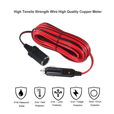 Car Cigar Lighter Male to Female Socket Cigarette Lighter Cable Adapter 1.2M SPT-2 16AWG 12V for Vehicle Power Supply