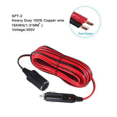 Car Cigar Lighter Male to Female Socket Cigarette Lighter Cable Adapter 1.2M SPT-2 16AWG 12V for Vehicle Power Supply