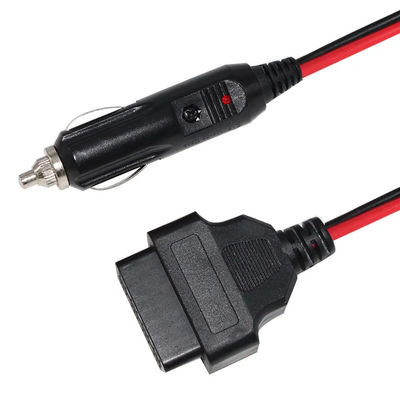 Universal Car Cigar Lighter to OBD2 Diagnostic Cable for Vehicle Scanner with 16ft 12V-24V Safety Certified