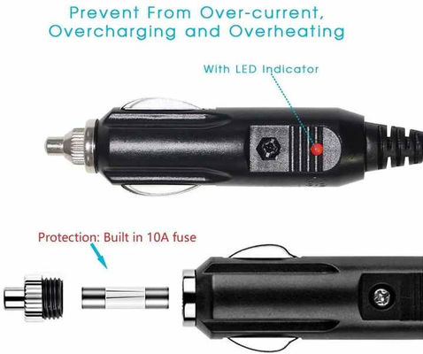 Universal Car Cigar Lighter to OBD2 Diagnostic Cable for Vehicle Scanner with 16ft 12V-24V Safety Certified