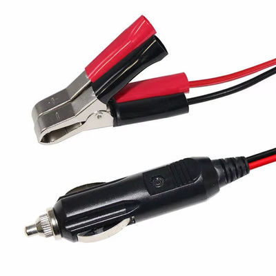 12V/24V Cigarette Lighter to Battery Clips Adapter Cable for Car Emergency Power Supply Solar Charger Portable Device 16AWG