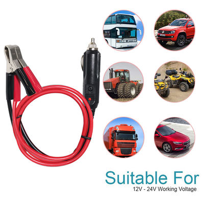 12V/24V Cigarette Lighter to Battery Clips Adapter Cable for Car Emergency Power Supply Solar Charger Portable Device 16AWG