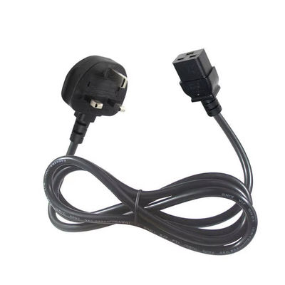 UK to C19 Heavy Duty Power Cord Cable voor datacenters 16A 250V 14AWG 1.2M zwart BS1363 Veiligheid gecertificeerd