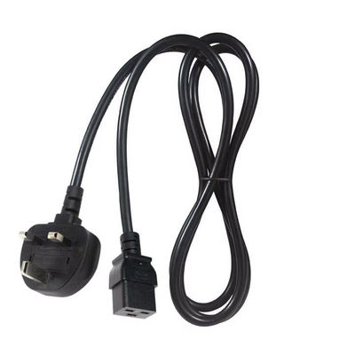 UK to C19 Heavy Duty Power Cord Cable voor datacenters 16A 250V 14AWG 1.2M zwart BS1363 Veiligheid gecertificeerd