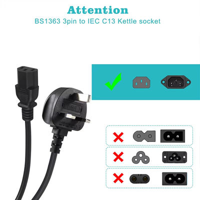 UK to C13 Power Cord 1.2M 250V 13A 16AWG Heavy Duty Cable voor servers/medische apparatuur/datacenter PDU (CE/BS1363/RoHS)