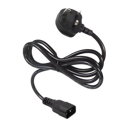UK to C14 Power Cord 1.2M 250V 10A 16AWG Shielded Cable voor UPS/Server Rack/Medical Device (IP67/RoHS/BS1363)