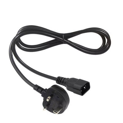 UK to C14 Power Cord 1.2M 250V 10A 16AWG Shielded Cable voor UPS/Server Rack/Medical Device (IP67/RoHS/BS1363)
