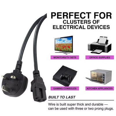 UK Standard C15 Power Cord Heavy Duty Kettle Lead 3-Pin Plug to IEC C15 Cable for Water Boiler Coffee Machine met opties