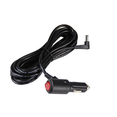 12V/24V hoekige laadmachine voor auto's met aan-uit schakelaar - 90 graden gelijkstroomstroomkabel voor het opladen van auto's elektronica en USB-apparaten