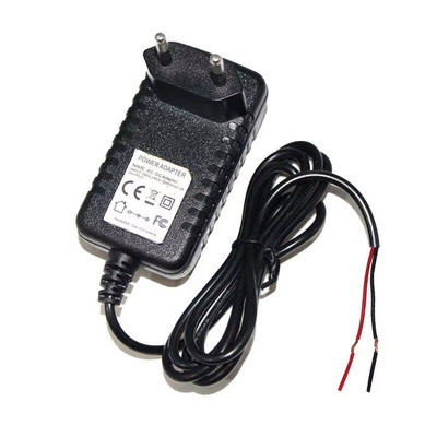 EU-voedingsadapter 12V 1A 2A met gestripte draadeinden