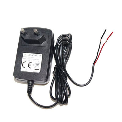 EU-voedingsadapter 12V 1A 2A met gestripte draadeinden