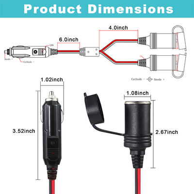 12V 24V Dual Socket Car Cigarette Lighter Splitter Adapter Extension voor SUV Truck Van Power Supply Charger Power Expansion