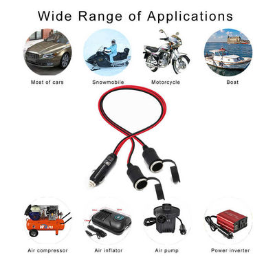 2 in 1 auto sigarettenanklaar Plug to Dual Female Socket Splitter Adapter voor 12V/24V voertuig stroomverlenging