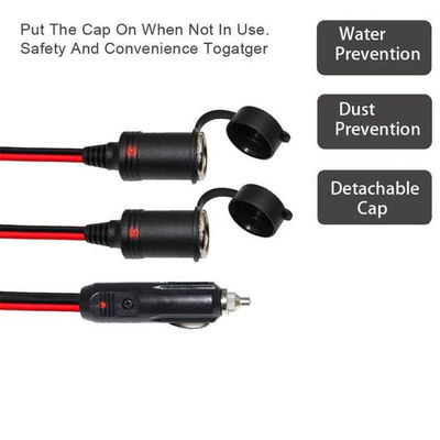 2 in 1 auto sigarettenanklaar Plug to Dual Female Socket Splitter Adapter voor 12V/24V voertuig stroomverlenging