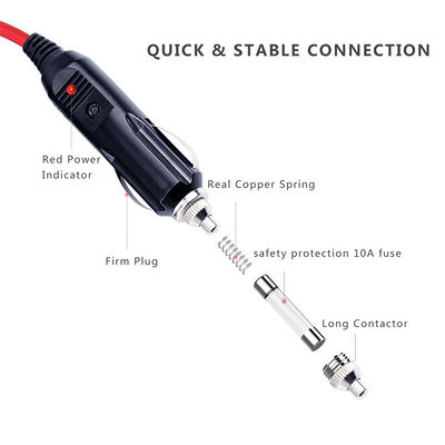 12V auto sigarettenanker aansluiting op DC-connector stroomkabel voor dash cam router koeler en doe-het-zelf apparaten