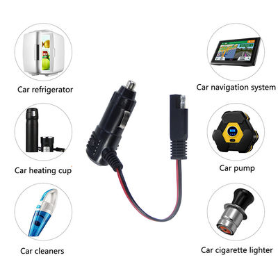 12V Sigarettenaanstekerplug met schakelaar naar SAE-connector voedingskabel voor zonnepaneel, acculader en motorfietsgebruik