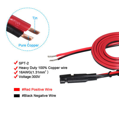 SAE naar vertinde koperdraad stroomkabel voor 12V 24V batterij opladen zonnepaneel DIY aansluiting