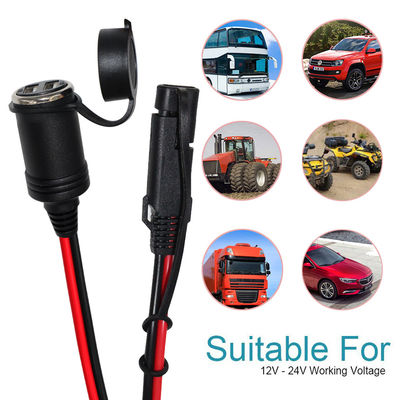 SAE naar sigarettenaansteker adapterkabel voor 12V auto-accessoires voeding, zonnepaneel, omvormer gebruik