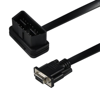 OBD-II naar DB9 diagnostische adapterkabel met 16-pinnige mannelijke tot 9-pinnige seriële aansluiting voor voertuigscanner-interface
