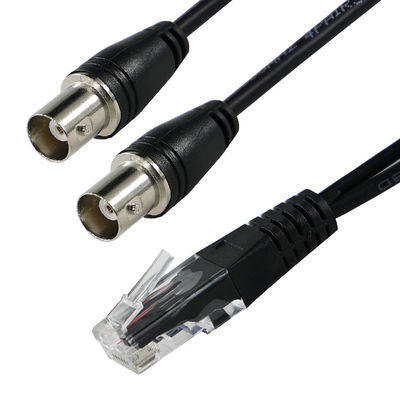 RJ45/RJ48 Mannelijke naar dubbele BNC Vrouwelijke adapterkabel voor T1/E1 Interface Signal Transmission Coaxial Converter SplitterA