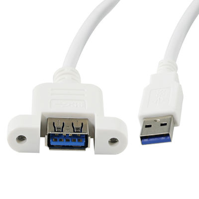 USB 3.0 Een mannelijke naar vrouwelijke verlengkabel met schroefgaten op de panelen voor gegevensoverdracht en apparaatverlenging 3ft/4ft/5ft
