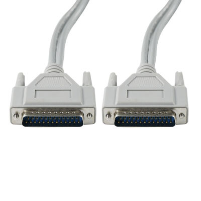 DB-25 Male-to-Male seriële kabel voor RS-232/Parallel Printer Connection - 1ft/2ft/5ft, PVC wit
