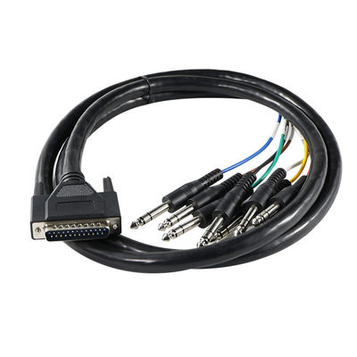 DB - 25 tot 6,35 mm TS Audio Breakout Cable Shielded 28AWG voor Pro Audio Equipment/Recording Studios met 4ft lengte