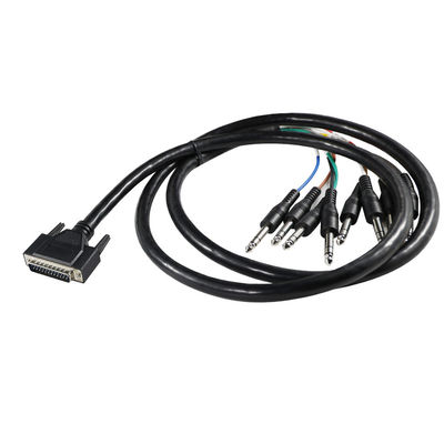 DB - 25 tot 6,35 mm TS Audio Breakout Cable Shielded 28AWG voor Pro Audio Equipment/Recording Studios met 4ft lengte