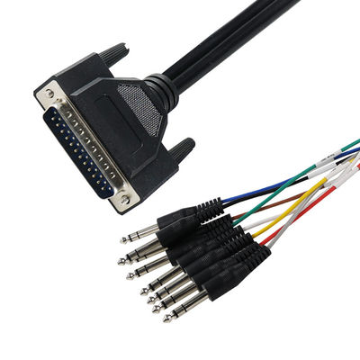 DB - 25 tot 6,35 mm TS Audio Breakout Cable Shielded 28AWG voor Pro Audio Equipment/Recording Studios met 4ft lengte