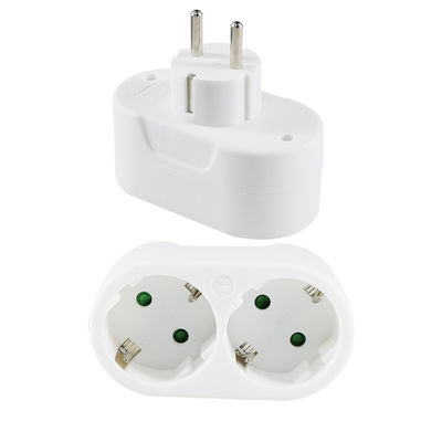Dual-outlet EU Plug Power Adapter Socket Converter voor Home Travel European Standard AC Outlet, 250V 10Aa