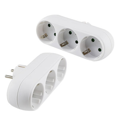 Europese 3-weg adapter 250V 10A met 3 wisselstroomstoppen