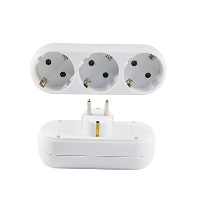 Europese 3-weg adapter 250V 10A met 3 wisselstroomstoppen