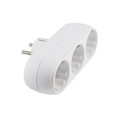 Europese 3-weg adapter 250V 10A met 3 wisselstroomstoppen