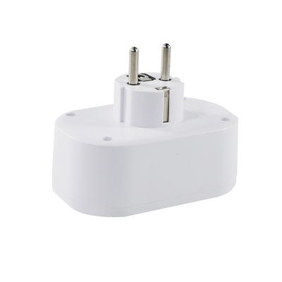 Europese standaard aansluitingsadapter met dubbele wisselstroom-aansluitingen, 2 USB-poorten en 1 Type-C-oplaadpoort 250V 10A