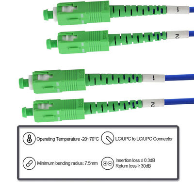 SC APC Simplex Singlemode Glasvezel Patchkabel - Low Loss Jumper Cord voor FTTH, Telecom Kasten, ODF Toepassingen