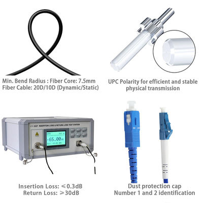 SC naar LC Glasvezel Patchkabel Single-mode Multi-mode voor Datacenters