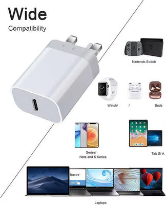 Snellader 20W Type C PD Draadloze USB-C Adapter met Magnetisch Snel Opladen voor Telefoons GAN 30W UK Stekker Stroomadapter