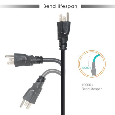QIUCABLE Monitor Power Cord Replacement 12ft - PC Computer Power Supply Cord, NEMA 5-15P naar IEC C13 Connector SJT 18AWG (B09N3K9VJT)
