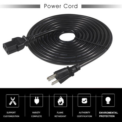 QIUCABLE Monitor Power Cord Replacement 12ft - PC Computer Power Supply Cord, NEMA 5-15P naar IEC C13 Connector SJT 18AWG (B09N3K9VJT)