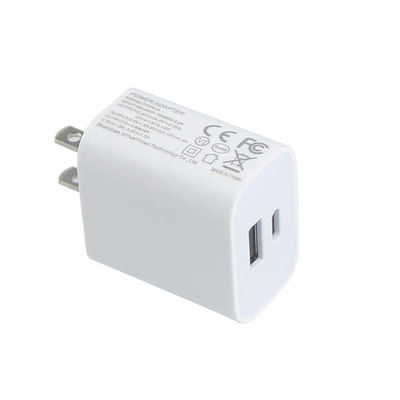 US 2-pins 18W Dual USB Wandlader – Type-C & USB-A Snellaadadapter voor Smartphone, Tablet, Camera