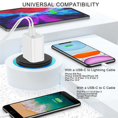 US 2-pins 18W Dual USB Wandlader – Type-C & USB-A Snellaadadapter voor Smartphone, Tablet, Camera