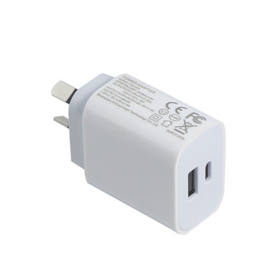 AU 2-Pin 20W Dual-Port Wall Charger ¢ USB-C & USB-A Fast Charging Power Adapter voor telefoon, tablet, camera, reisgebruik