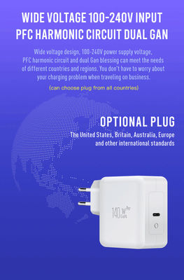 EU 2-pins 140W USB-C High Power Wandlader – Type-C Snellaadadapter voor Laptop, Tablet, Steam Deck, MacBook, Reizen