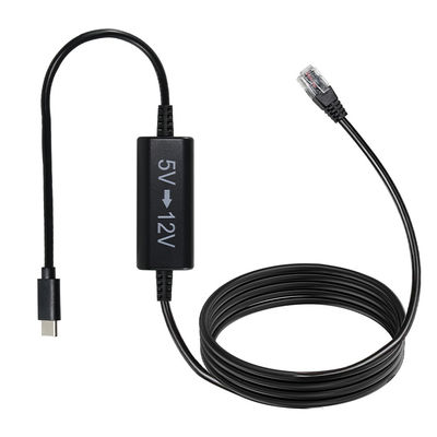 USB-C tot 12V Step-Up-kabel met rechthoekige DC-plug -5V tot 12V stroomomvormerkabel voor router, LED, camera, ventilator