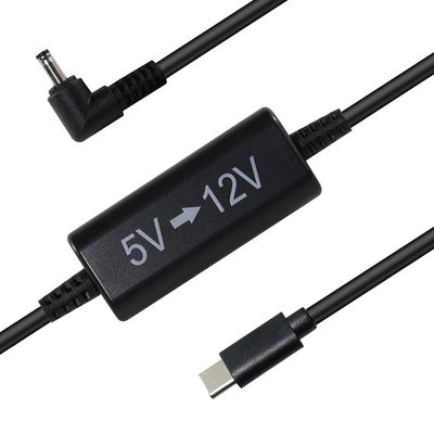 USB-C tot 12V Step-Up-kabel met rechthoekige DC-plug -5V tot 12V stroomomvormerkabel voor router, LED, camera, ventilator