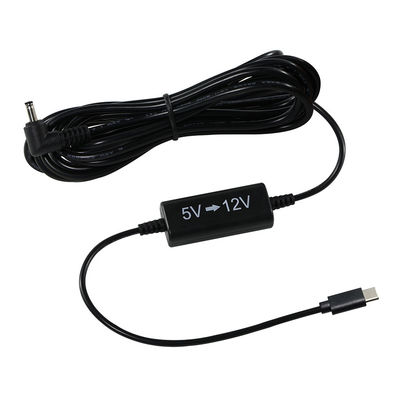 USB-C tot 12V Step-Up-kabel met rechthoekige DC-plug -5V tot 12V stroomomvormerkabel voor router, LED, camera, ventilator